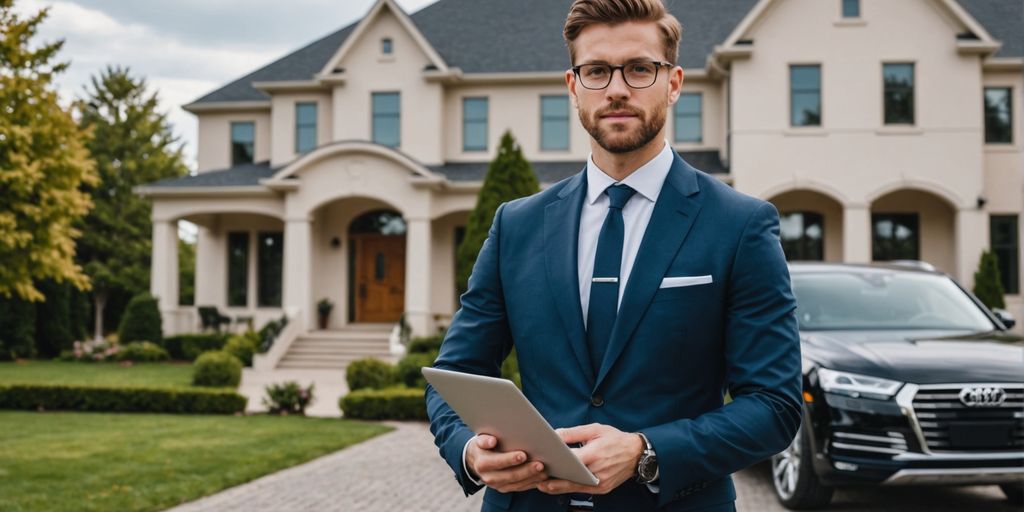 Person with laptop and luxury items